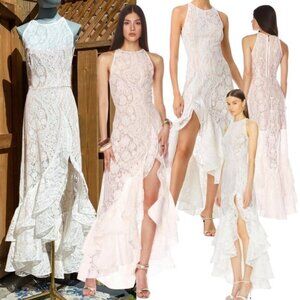 🆕 BRONX & BANCO 🧿 NWOT Sicilia White Lace Tiered Ruffle Dress, Sz XS US 2